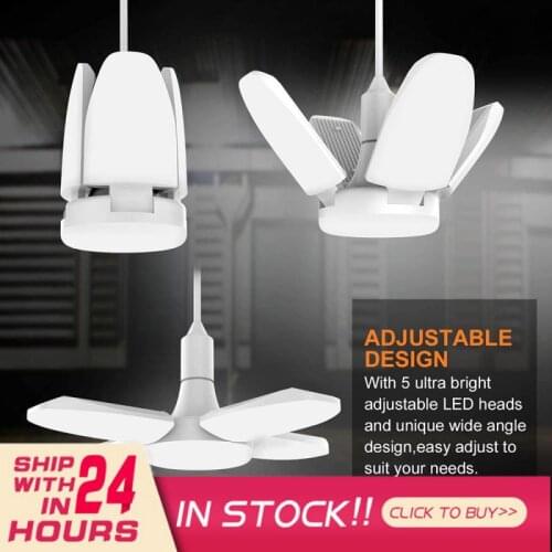 4 Panels Ceiling Lights LED Fan-leaf Light 3800LM Garage Lights 38W Deformable Lamp Indoor 85-265V Lamps Industrial Lighting