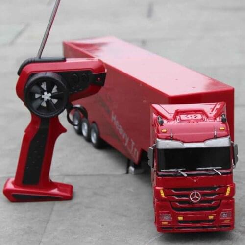 Remote Control Car Detachable Kids Electric Big Rc Container Truck Trailer Radio Wireless Truck Model Toy With Sound & Music