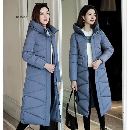Plus Size 3XL Women Parkas Winter Hooded Warm Coat Slim Cotton Padded Basic Jacket Female Casual Long Outwear Feminina 2020 New