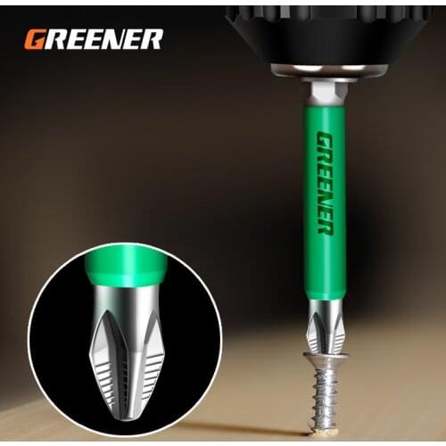 Greener 25mm-150mm Hex Shank Fits Magnetic Long Reach Electric Screwdriver Bits Exactness Single Phillips/Cross Head Power Tool