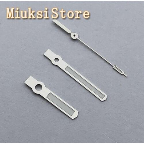 Silver watch hands green luminous fit NH35 NH36 ETA 2824 2836 Miyota 8205 8215 821A 82 series, Mingzhu DG2813 3804 movement