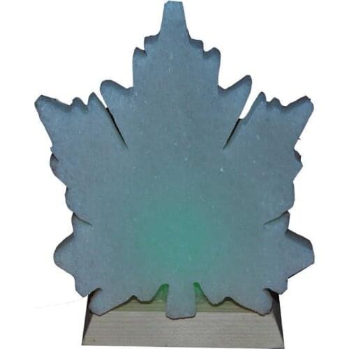 Sycamore Leaf Shaped Natural Rock Salt Lamp Wired Bulb White 1-2Kg