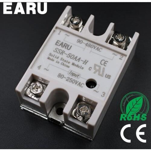 Solid State Relay SSR-50AA-H 50A 80-250V AC TO 90-480V AC SSR 50AA-H relay solid state Resistance Regulator
