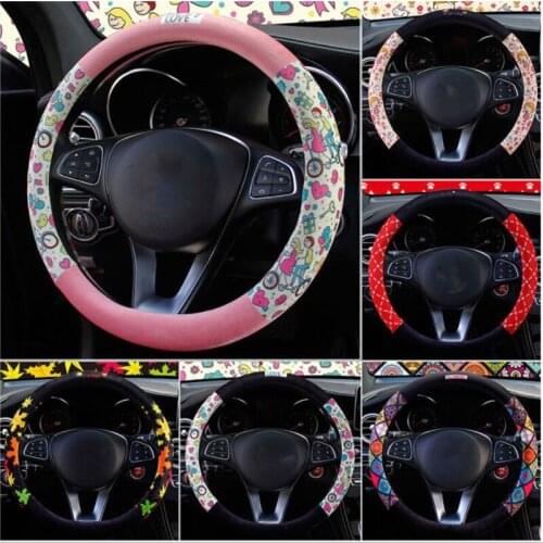 Cartoon Universal Warm Plush Winter Lovely Girls Bone Anti-slip Car Styling Car Steering-wheel Cover Car Interior Accessories