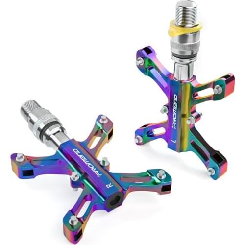 Oil Slick Bicycle Pedals Quick Release Aluminum CNC Folding Bike Pedals 3 Bearings Ultralight Anti-Slip BMX MTB Road Bike Pedals