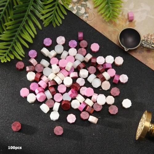 100pcs DIY Sealing Wax Grains Retro Octagon Sealing Wax Painting Granules Pill for Envelope Letter Wedding Invitations