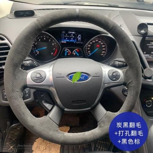 Suede Leather Steering wheel cover for Ford Mondeo Focus Escort Kuga Edge Taurus Fiesta Explorer Escape Mustang Car Accessories