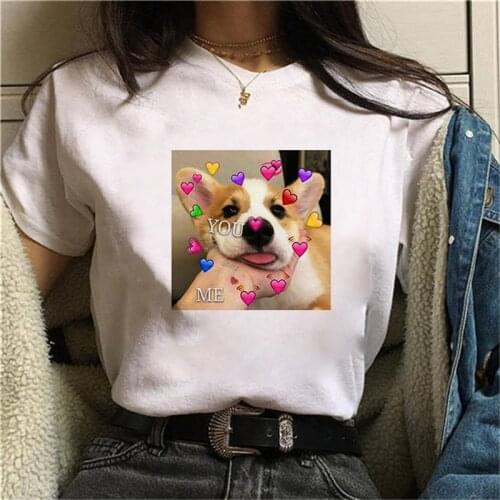 Short Sleeve T Shirt Women Summer O Neck Cute Cat Print T-shirts Girl 90s Cusual Clothes White Tee Shirts for Female Ladies