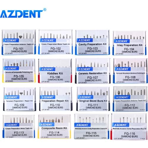 AZDENT Dental Diamond Bur FG Drills for High Speed Handpiece Polishing Whitening Tools Dental Burs for Teeth Whitening