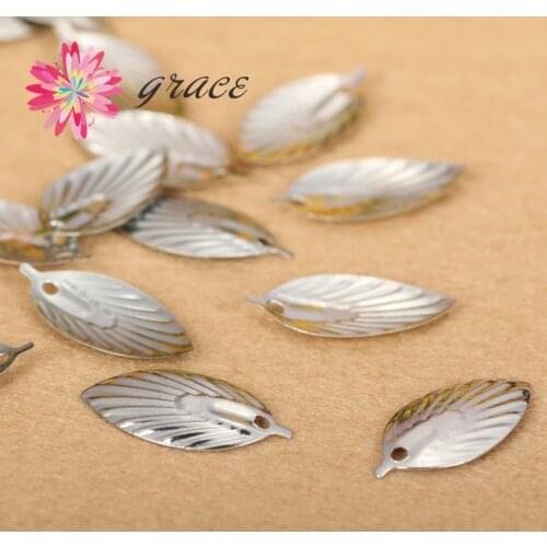 100pc/lot 9x18mm Iron Metal Leaf Leaves Pendants Charms Accessories Materials for Jewelry Making Crafts Diy Needlework Handmade