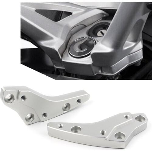 2Pcs Silver Motorcycle Handlebar Riser Mount Clamp Adapters Kits w/ Screws For 2012-2019 BMW K1600GT K1600GTL K 1600 GT GTL