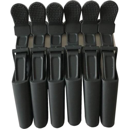 6Pcs Plastic Black Frosted Crocodile Hair Grip Clips Quality Salon Hair Section Clips Hairdressing Cutting Clamps