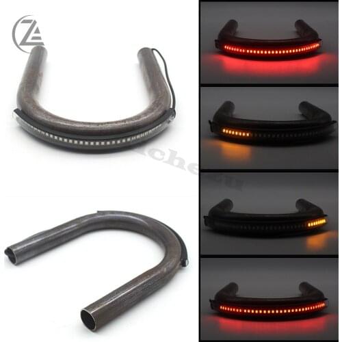 ACZ Motorcycle 230mm Retro Cafe Racer Rear Seat Frame Hoop Loop Brat Seat Racing End 1" 25mm With Turn Signal Brake Tail Light