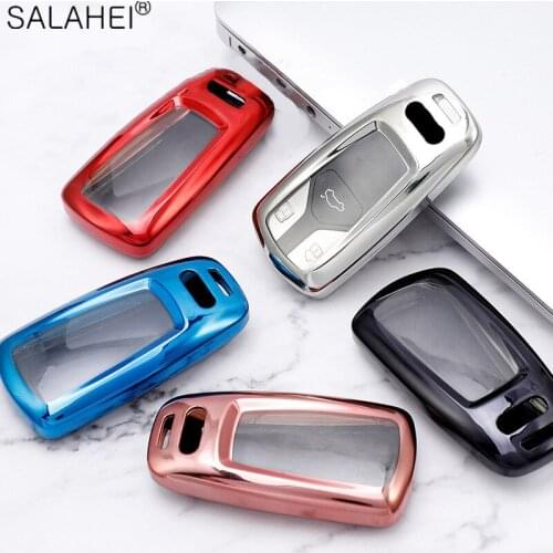 TPU Car Key Case Cover For Audi A1 A3 A4 A4L 4m A5 A6 A7 A8 B9 Quattro Q3 Q5 Q7 S4 S5 TT TTS 8S RS 2009 2010 2011 2012-2017