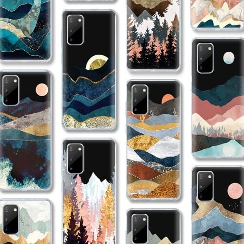 Ink Painting Case For Samsung Galaxy A51 S21 A52 A50 S20 A72 S10 A71 A70 A12 A21S A32 S9 S8 S10e FE Note 10 20 Ultra Plus TPU