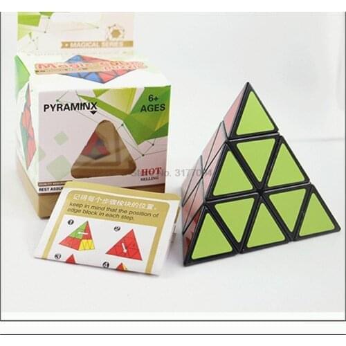DHL 100pcs Pyramid Magic Speed Cube Professional Puzzle IQ Education toys for children