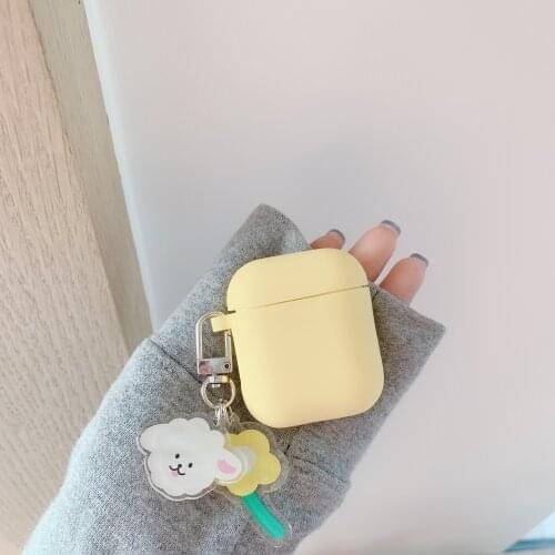 For AirPods 2 Case Cute AirPods Pro Cover Cute bear cartoon keyring silicone Earphone case For Air pods 2 case headphone box