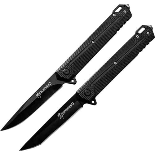 DuoClang Portable Multifunctional Folding Blade Knife FULL BLACK Tactical Survival Tool Knives Outdoor Gift