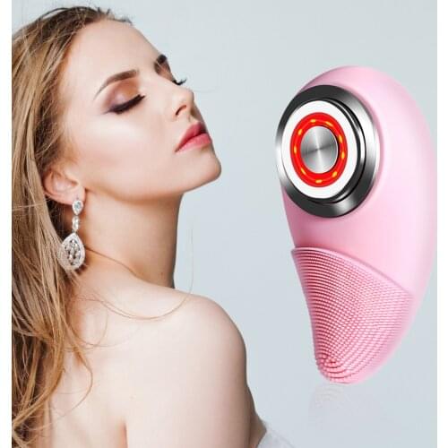 Mini Electric Face Cleansing Brush Silicone Electric Facial Cleanser RF Beauty Device Deep Washing Face Massager Cleaning Skin