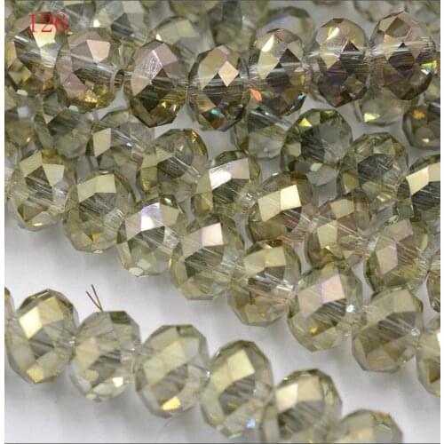 FLTMRH Wholesale Half Plated Rondelle Faceted Crystal Glass Loose Spacer Beads 4mm light Champagne gold