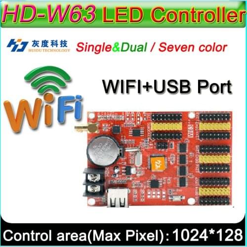 HD -W63 LED display controller, Single&double color P10 LED sign Control card,U-Disk and WIFI Wireless control