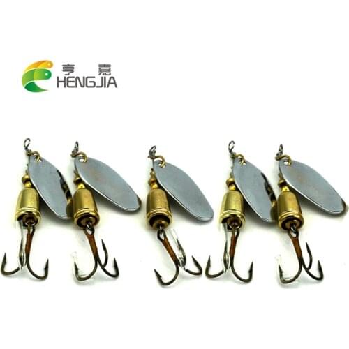 HENGJIA hard metal spinnerbaits trolling vibration spinner spoons jig hooks blade sequins pesca fishing tackles 5pcs