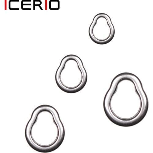 ICERIO 20PCS Assist Hook Stainless Steel Pear-Shaped Fishing Solid Rings for Fishing Jig Lures Terminal Connector