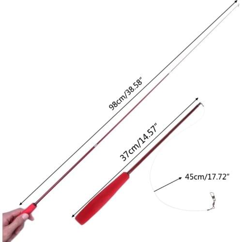 Cat Toy Plush Stick Stretch Kitten Pet Dog Teaser Fun Play Wand Interactive Wire