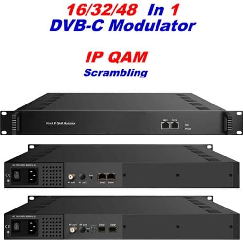 IP QAM Modulator with Multiplexer Scrambler TS IP/multicast 2 gigabit in,4 or 32 DVB-C RF out QAM Modulator