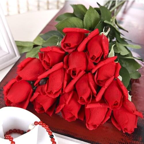 1/2/3pcs Home Decoration Accessories Artificial Flower Silk Rose Real Touch Simulation Flannel Flower Wedding Valentines Day