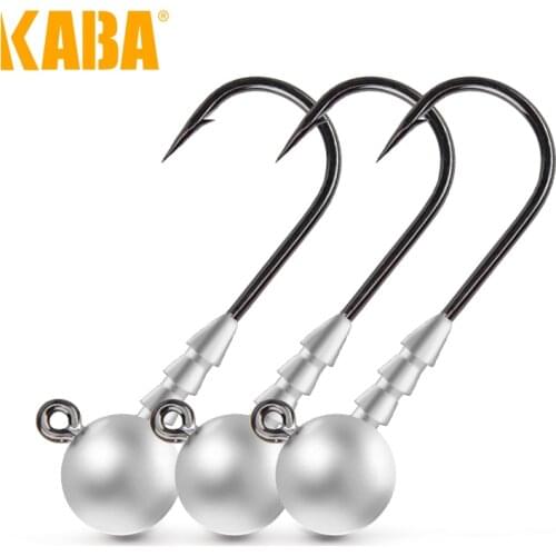 KABA GEN Barbed Round Jig Head Hooks 5g 7g 10g 10pcs 14g/7pcs Fishing Hooks Saltwater Accessories Bass Perch Fishing Tackle