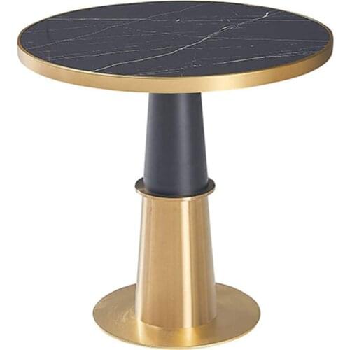 Round Marble Luxurious Bar Coffee Dining Table with Strong Metal Base, Customizable Style & Colour