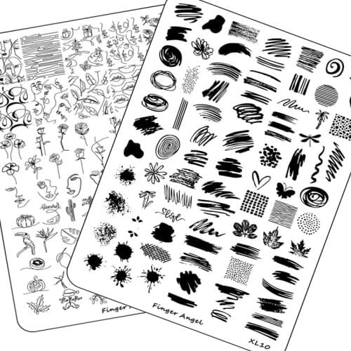 14.5X9.5 XL Big Square Nail Plate Image 2020 NEW Leaf Flowers Nail Art Templates Manicure Tool nail art stencils XL-04, 05,06-10