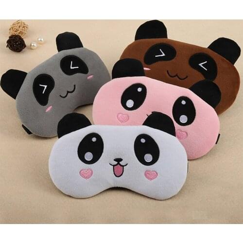 Panda Cute Sleep Mask Plush Sleeping Bandage Eye Cover Eyepatches Sort Blindfold Aid Relax For Women Girl Travel Night Goggles