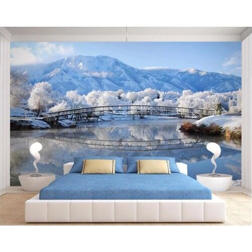 Custom photo 3d room wallpaper mural Romantic ice world painting picture 3d wall murals wallpaper for living room walls 3 d