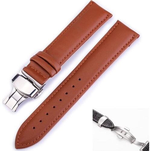 BEAFIRY Genuine Leather Watch Band 18mm 20mm 22mm 24mm Straps Watchbands for Men Women Wirstband Brown Black for huawei samsung