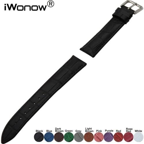 Genuine Leather Watchband 26mm 28mmm 30mm 32mm Universal Watch Band Big Size Men Strap Steel Buckle Wrist Bracelet Black Brown