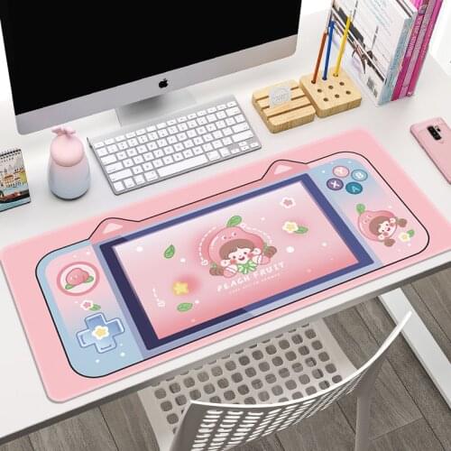Cat Ear Mouse Pad Game Keyboard Mouse Pad Game Office Table Mouse Mats Teen Girls for Home Cute 80x30cm Rubber Mousepad