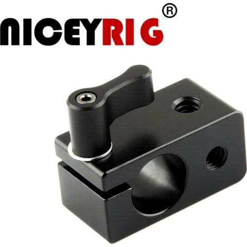 NICEYRIG 15mm Rod Clamp 15 mm Rod Rig Cheese Plate Hand Screw with 1/4"-20 / M5 Screw Hole Mini 15mm Rod Clamp Bracket 1/4" 1/4