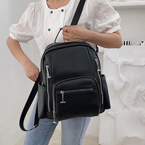 PU Leather Backpack Women High Quality Travel Rucksack Popular Female School Bags Ladies Large Capacity Backpacks Casual Mochila