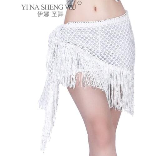 Sequins Tassel Belly Dance Hip Waist Scarf Dancing Costume Accessories Profession India Dance Women Belt Hollow Out Hip Scarf