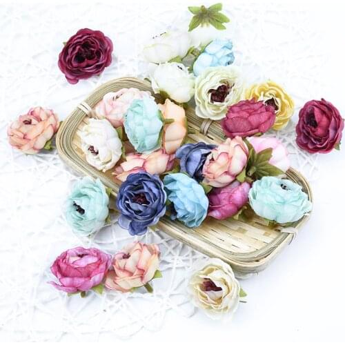 4CM Silk Peonies heads flower wall fake plants christmas wedding home decor diy gift candy box artificial flowers for decoration