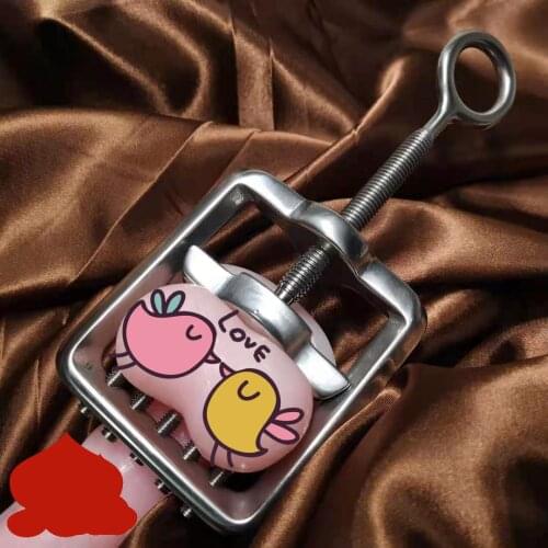 Stainless Steel Screw Extrusion Nails Ball Crusher Cock & Testicle Crushing CBT Device Chastity Cage Bondage Adult Toys for Men