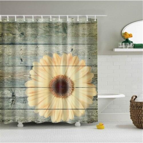 Vintage Style Retro Wood Shower Curtains 3D Printing Waterproof Polyester Fabric Bathroom Curtains For Home Decor