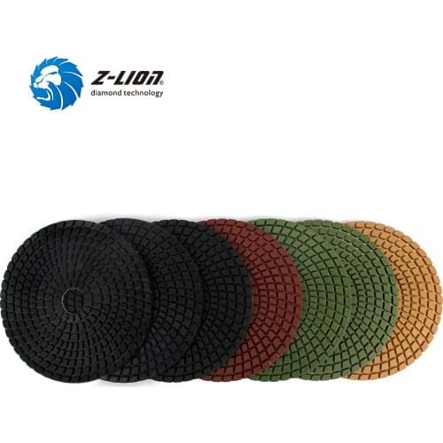 Z-LION 7pcs/Set 5" 125mm Flexible Diamond Polishing Pads For Granite Marble Concrete Wet Polishing Resin wheels Diamond Tool