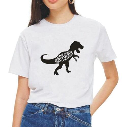 Funny Auntysaurus Dinosaur Women Tshirts Short Sleeve Casual Harajuku Tee Shirt Femme Hipster Plus Size 2XL T Shirt Women Tops