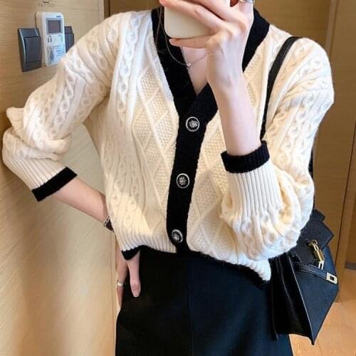 Fall 2021 Women Clothing Oversize Womens Sweaters Autumn Vintage Loose Winter Sweater Knitted Women Cardigan Knit Button Maxi