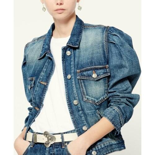 Women Denim Coat 2021 New Autumn and Winter Casual All-match Pocket-breasted Denim Jacket