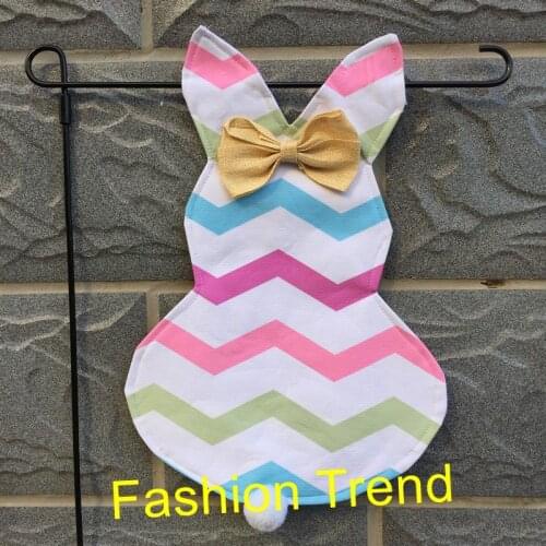 200pcs/lot personalized easter chevron bunny tail garden flags canvas good quality outdoor decoration yard flags