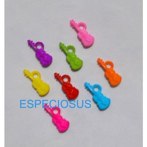 50pcs DIY Cute Jewelry Making Accessories Cartoon Violin Acrylic Beads Mix Color Children Handcraft Department Plastic Pendant